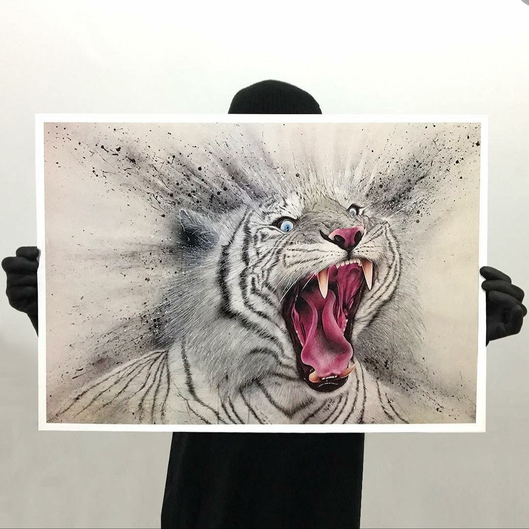 Signed Abstract Tiger Print